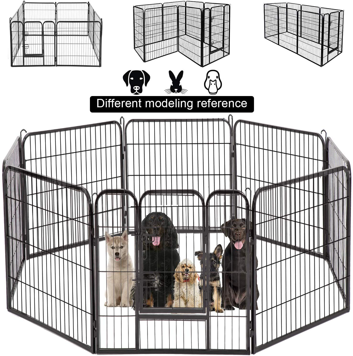 Dog Playpen 8/16/24/32 Panels Heavy Duty Dog Pen 40" Height X 32" Width Dog Exercise Pen Cat Fence with Doors for Large Dogs,Outdoor/Indoor,Rv, Camping, Yard Animals & Pet Supplies > Pet Supplies > Dog Supplies > Dog Kennels & Runs BestPet 8 Panels  