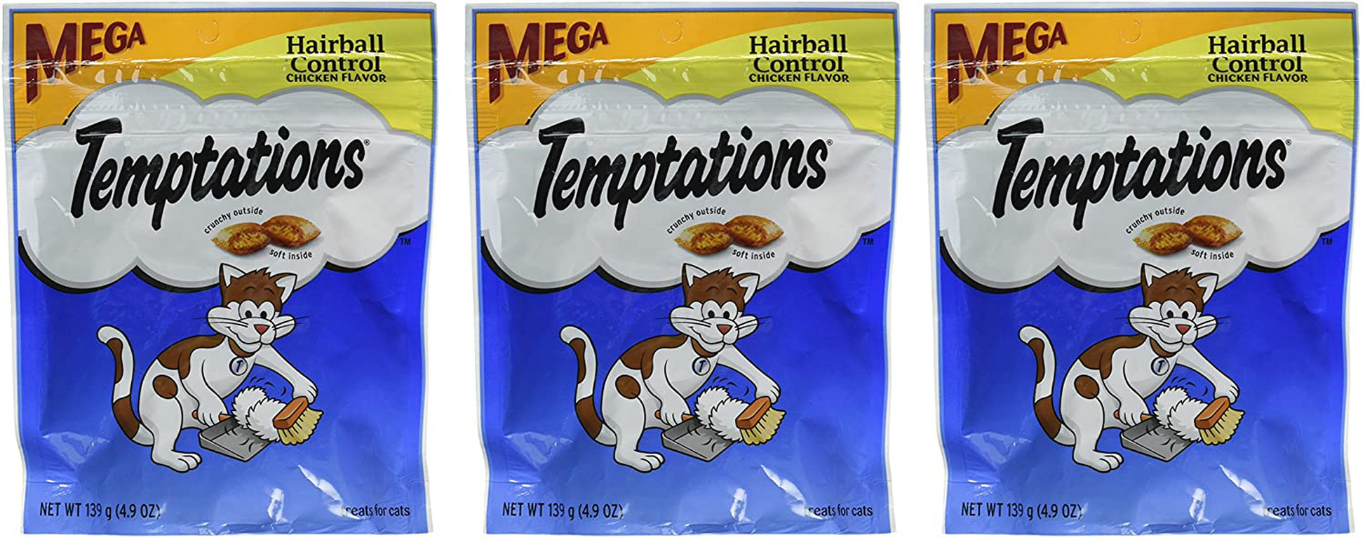 Whiskas Temptations Hairball Control Chicken Flavor Cat Treats 4.9 Oz by Mars (3-Pack Bundle) Animals & Pet Supplies > Pet Supplies > Cat Supplies > Cat Treats MARS Inc   