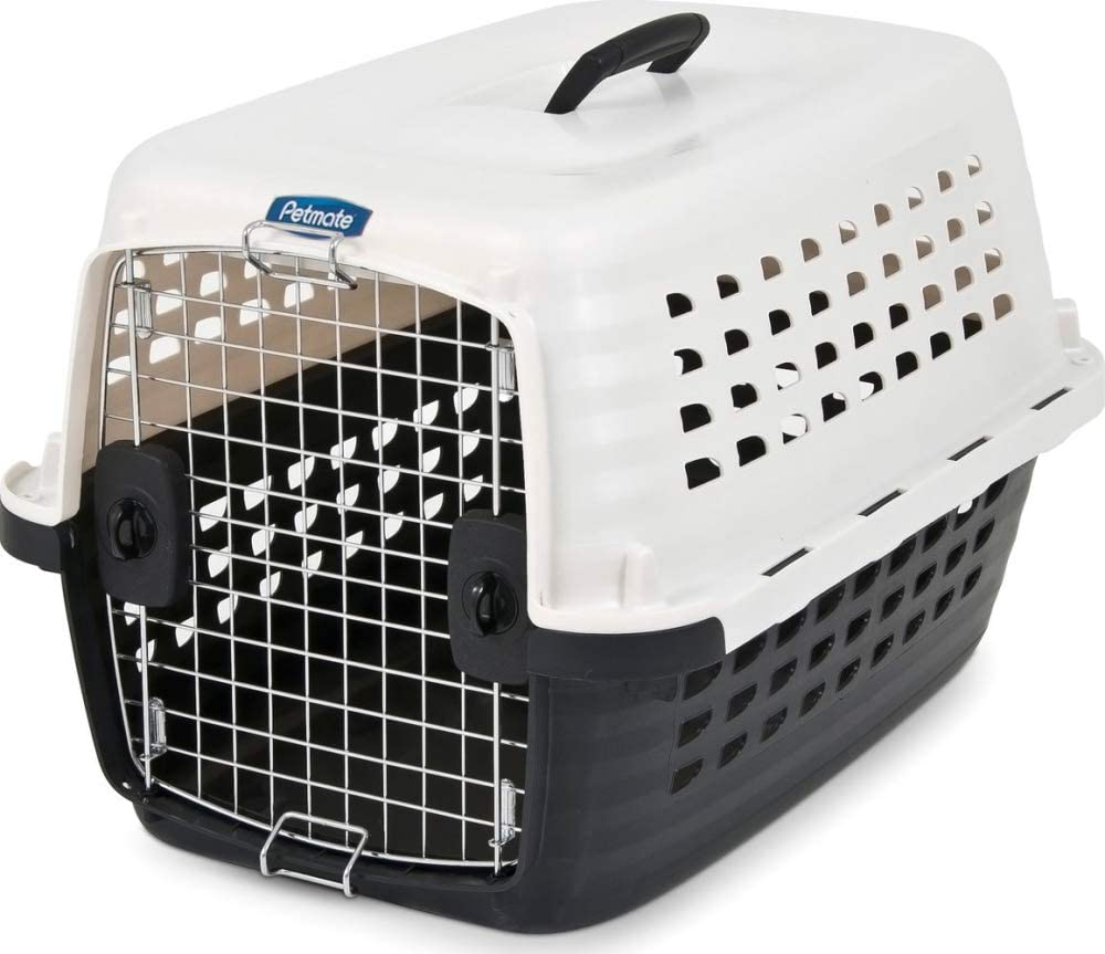 Petmate Compass Plastic Pets Kennel with Chrome Door Animals & Pet Supplies > Pet Supplies > Dog Supplies > Dog Kennels & Runs Doskocil PEARL WHITE/BLACK 10-20LBS 