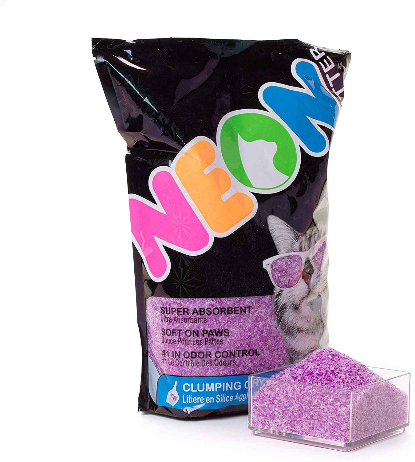 Purple Clumping Crystal Cat Litter, 4 Pound Bag Animals & Pet Supplies > Pet Supplies > Cat Supplies > Cat Litter Neon   