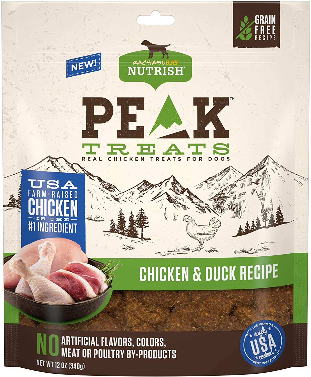 Rachael Ray Nutrish PEAK Real Meat Dog Treats, Grain Free Animals & Pet Supplies > Pet Supplies > Dog Supplies > Dog Treats Rachael Ray Nutrish Chicken & Duck 12 Ounce (Pack of 1) 
