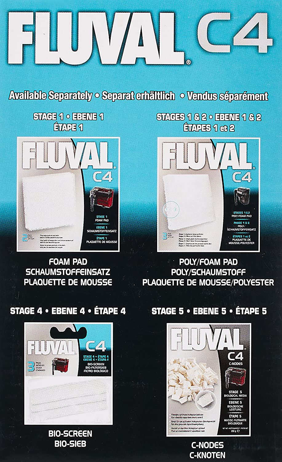 Fluval C4 Poly Foam Pad - 3-Pack Animals & Pet Supplies > Pet Supplies > Fish Supplies > Aquarium Filters Fluval   