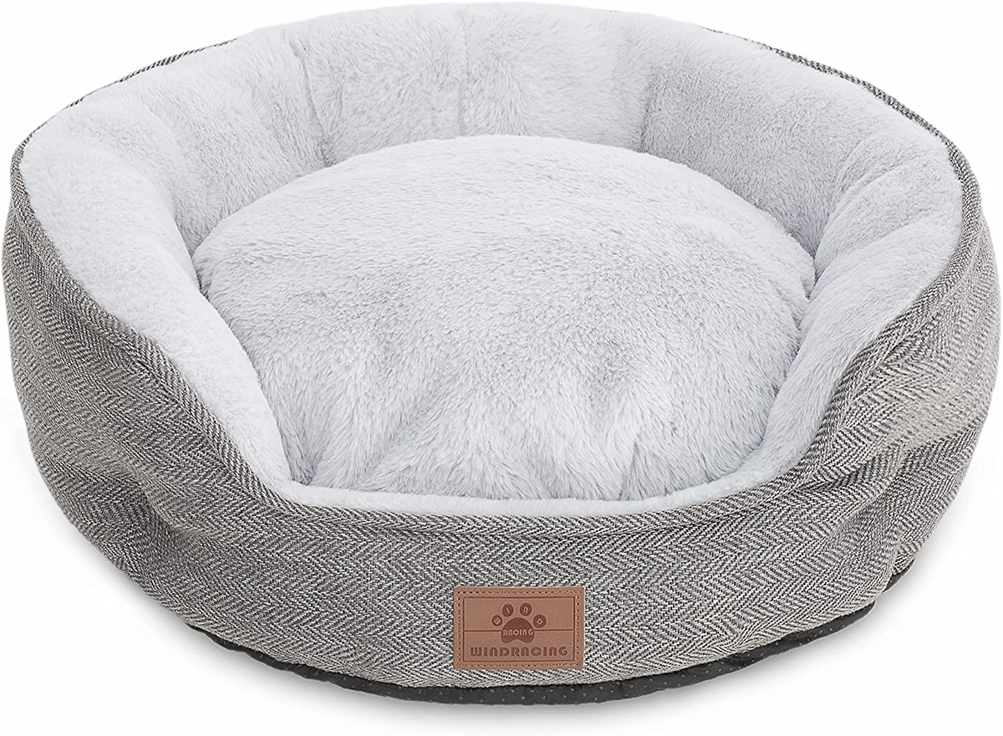 Cat Beds for Indoor Cats,Small Dog Bed,Cuddler Dog Beds,Calming Dog Bed Donut,Soft Anxiety Cozy Pet Beds,Puppy Bed for Small/Medium Dogs Washable round in Beige Color,Windracing PET