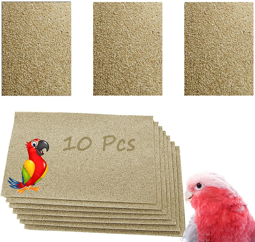 Gravel Paper for Bird Cage,Bird Cage Liner Gravel Paper Special for Bird Cage in Sea Sand-Great for Hard-Billed Birds Safe& Clean & Easy for Improved Digestion Animals & Pet Supplies > Pet Supplies > Bird Supplies > Bird Cage Accessories Firdnyohs 10" x 16"  