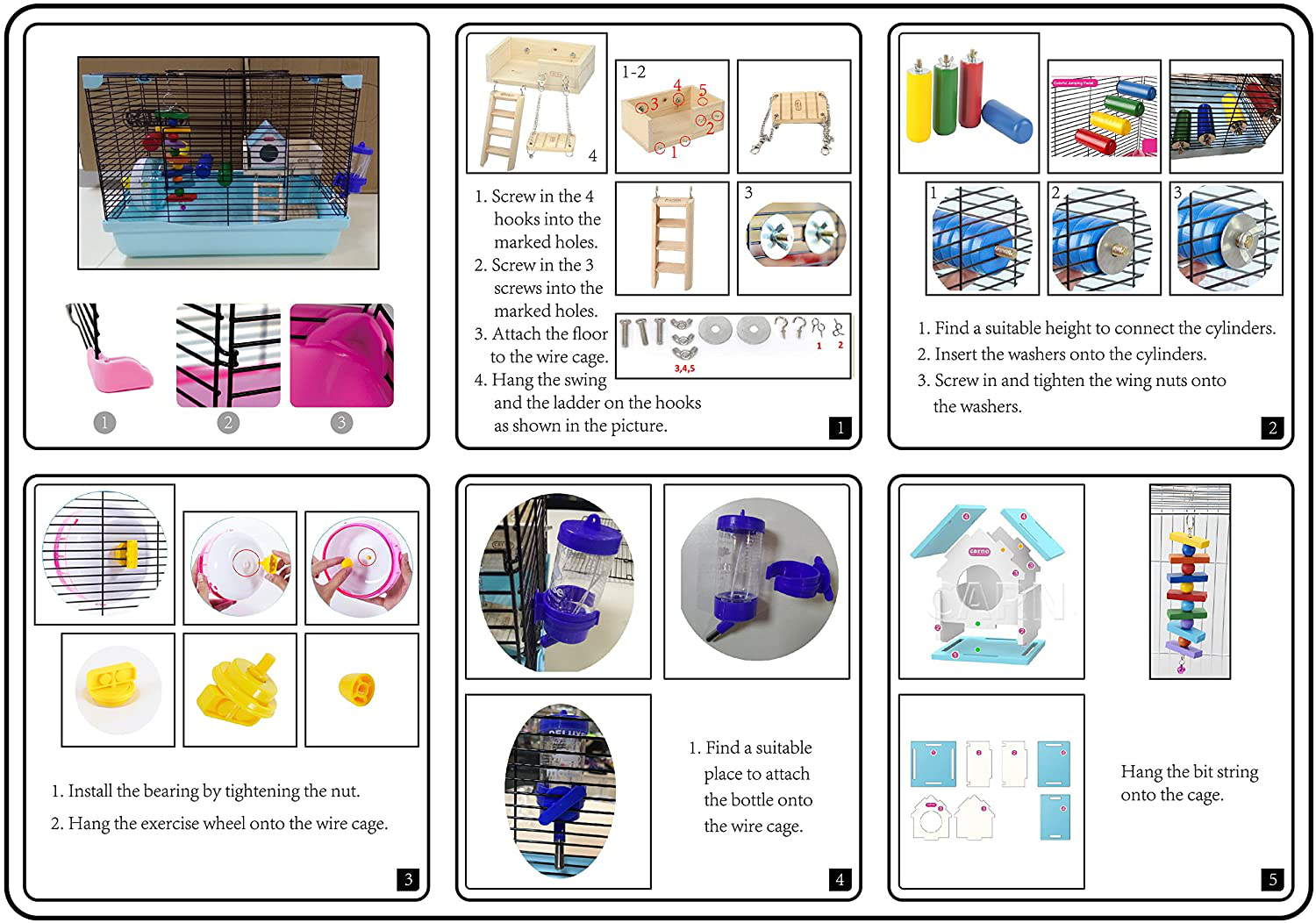 Galapet Hamster Cage with Wheel and Accessories Animals & Pet Supplies > Pet Supplies > Small Animal Supplies > Small Animal Habitats & Cages GalaPet   