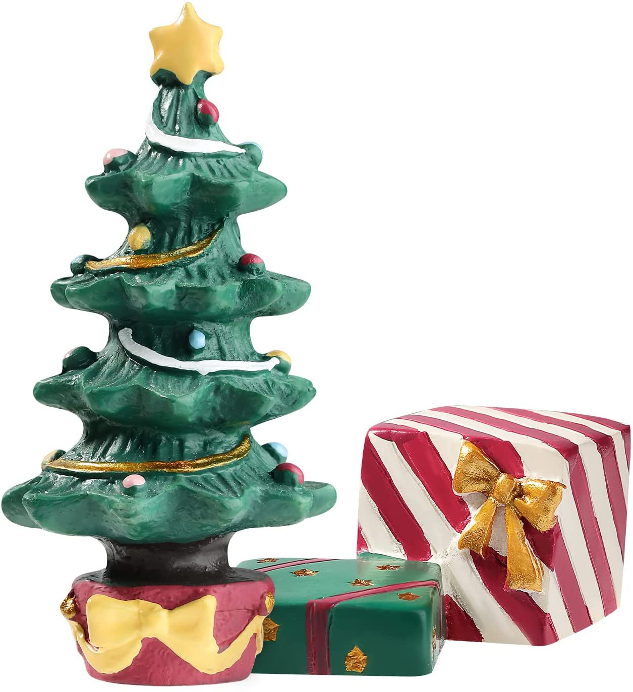 Balacoo 1 Set Christmas Aquarium Decoration Xmas Tree Figure Present Box Miniature Resin Micro Landscape Ornaments for Holiday Fish Tank Supplies Table Decor Animals & Pet Supplies > Pet Supplies > Fish Supplies > Aquarium Decor balacoo   