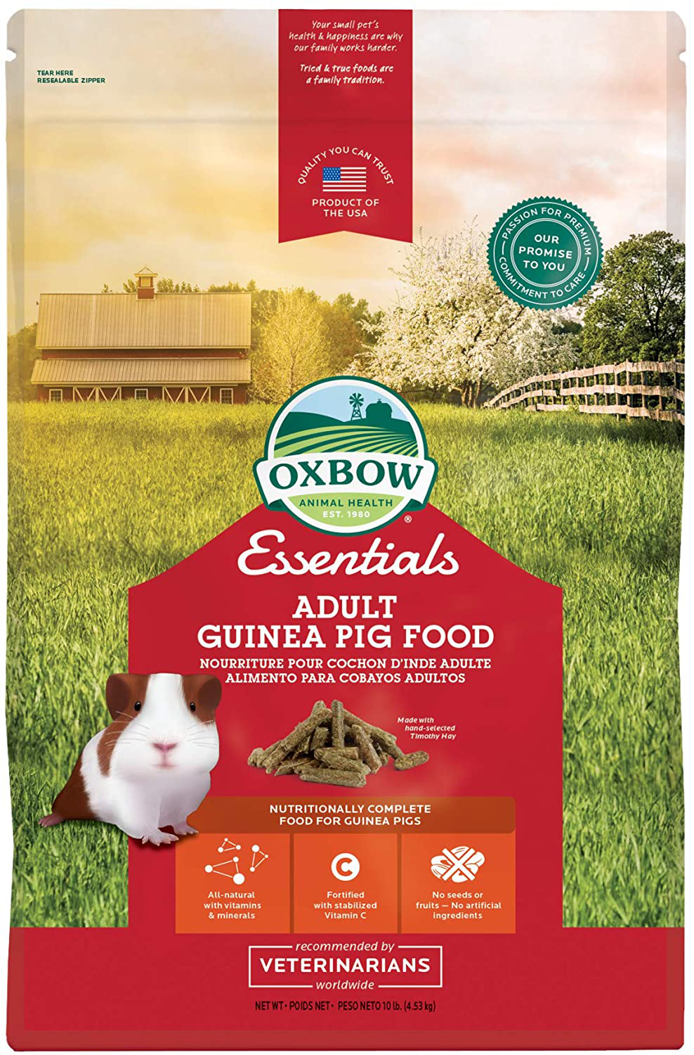 Oxbow Essentials Guinea Pig Food - All Natural Guinea Pig Pellets for Adults and Young Guinea Pigs