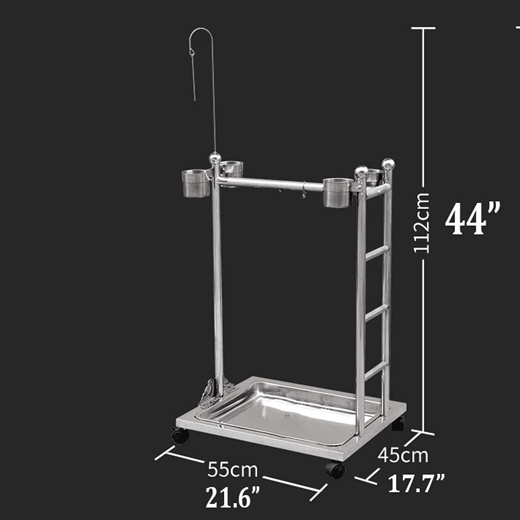 LEGU Birdcages Stainless Steel Parrot Play Gym Bird Playground Playstand,Bird Swing Conure Toys Table Play Stand with Food Box Tray-Silver Birdcage Decor Animals & Pet Supplies > Pet Supplies > Bird Supplies > Bird Gyms & Playstands LEGU   