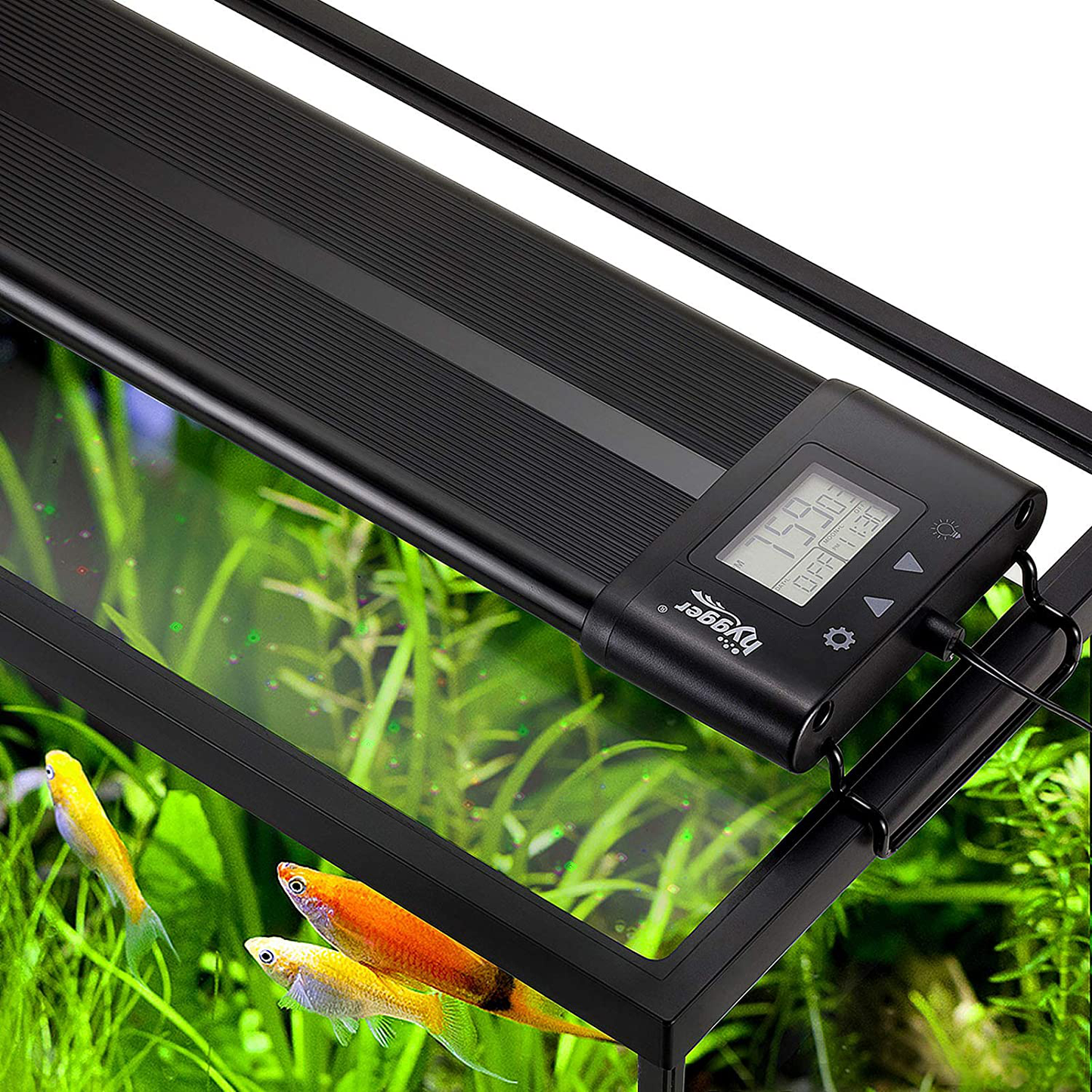 Hygger Auto on off 18-24 Inch LED Aquarium Light Extendable Dimable 7 Colors Full Spectrum Light Fixture for Freshwater Planted Tank Build in Timer Sunrise Sunset