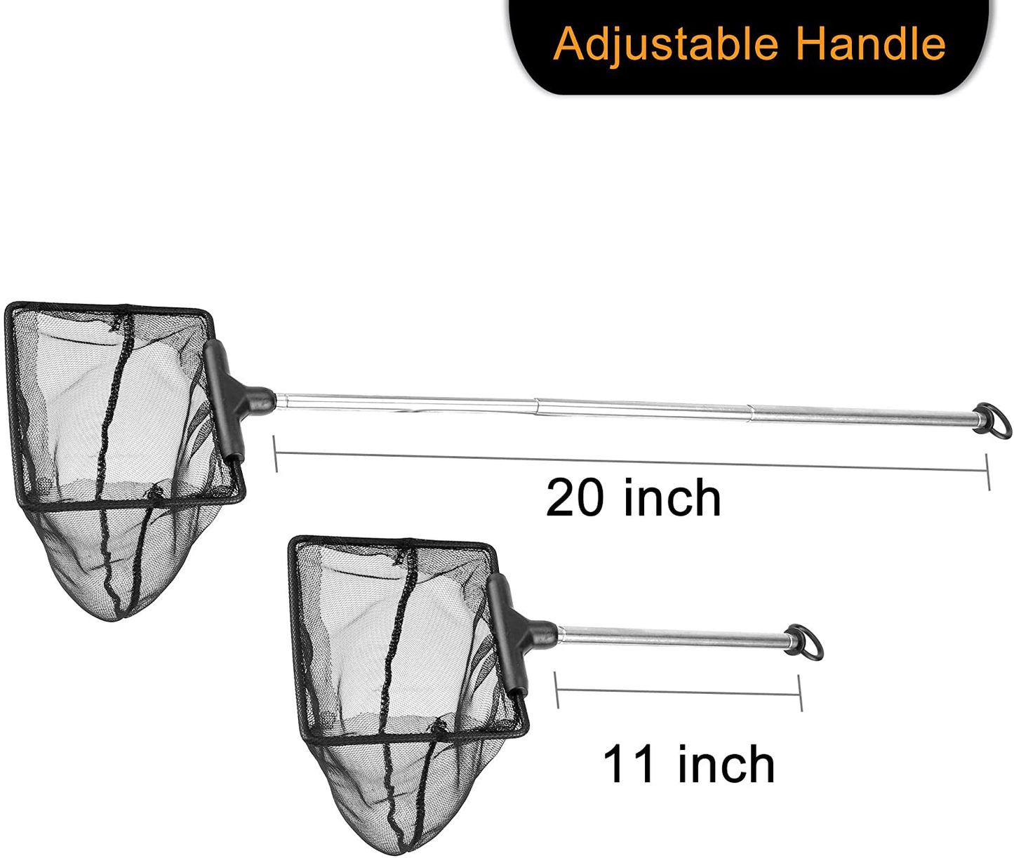 Filhome 2 Pcks 4” and 6” Aquarium Fish Net with Extendable Stainless Steel Long Handle, Fine Mesh Fish Net for Fish Tank Betta Fish Net Animals & Pet Supplies > Pet Supplies > Fish Supplies > Aquarium Fish Nets Timwaygo   