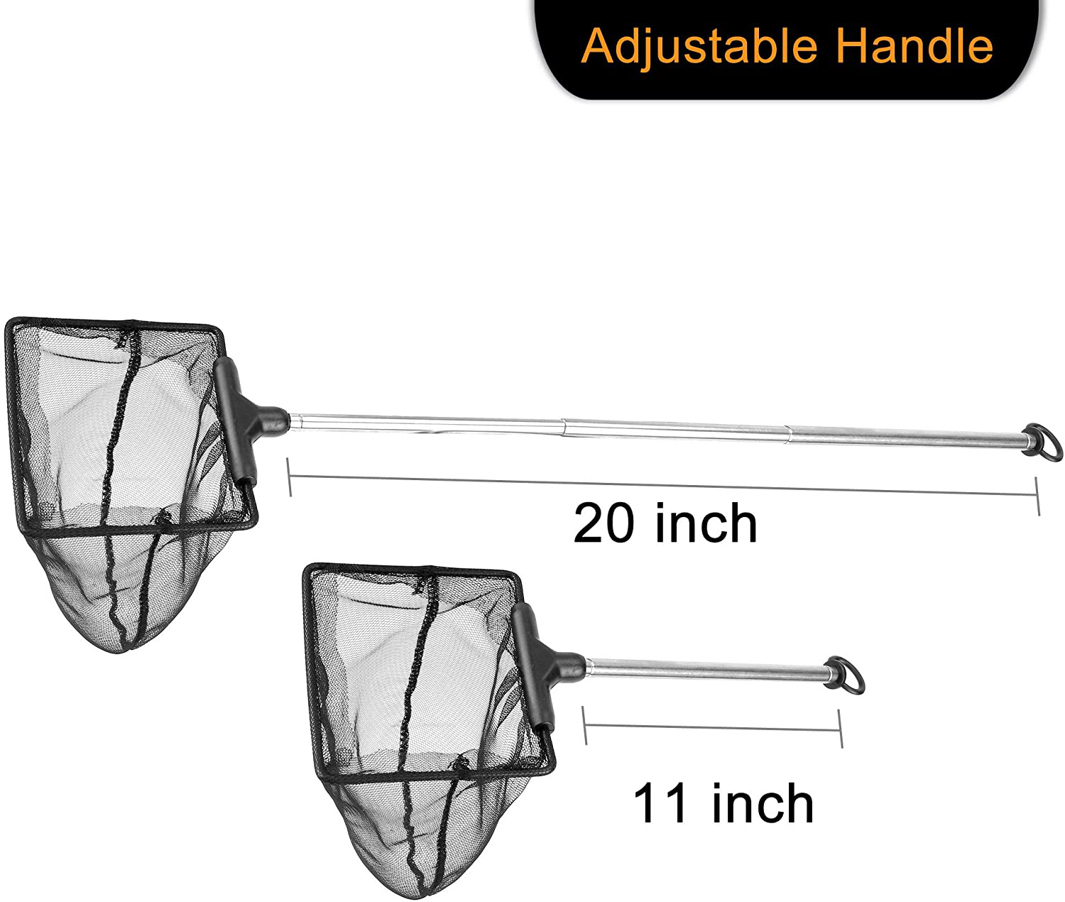 Filhome 2 Pcks 4” and 6” Aquarium Fish Net with Extendable