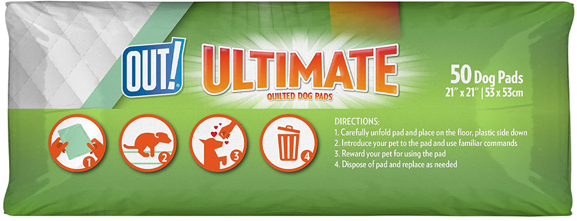 OUT! Ultimate Pro-Grip Dog Pads | Absorbent Pet Training and Puppy Pads | Grip Technology Prevents Slipping and Bunching | 50 Pads | 21 X 21 Inches Animals & Pet Supplies > Pet Supplies > Dog Supplies > Dog Diaper Pads & Liners OUT!   