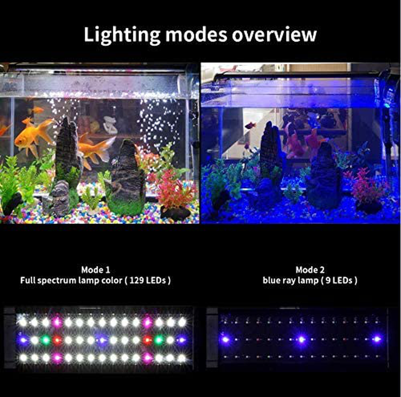 Full Spectrum Aquarium Light Tank Light 5730SMD Full Spectrum Luminaire LED Hood Fish Light for Aquarium 24" 35'' 47" LED Light Christmas Decoration (90CM)