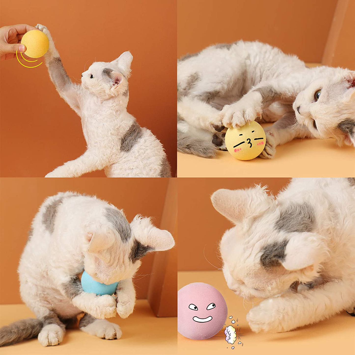 PETPSILAB Cat Toy Ball 3PCS Realistic Squeak Bird Frog Cricket Interactive Kitten Refillable Catnip Pet Toys Animals & Pet Supplies > Pet Supplies > Cat Supplies > Cat Toys PETPSILAB   
