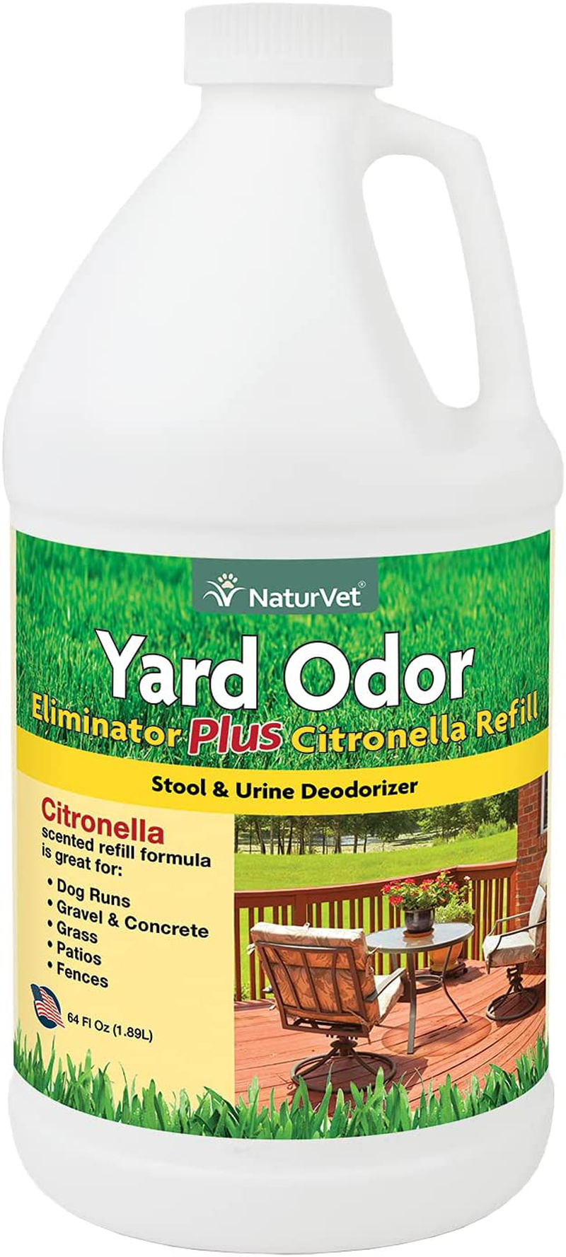 Naturvet – Yard Odor Eliminator plus Citronella Spray – Eliminate Stool and Urine Odors from Lawn and Yard – Designed for Use on Grass, Patios, Gravel, Concrete & More