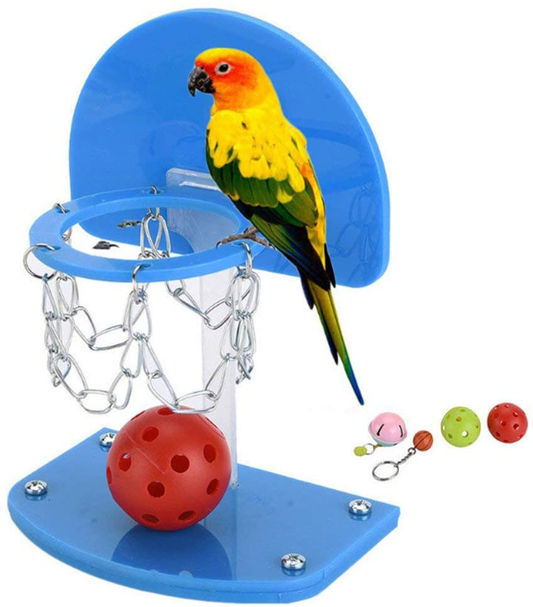 Mini Basketball Set Mini Basketball Stands Hoop Bird Basketball Game Desktop Table Bird Educational Intelligence Training Toy for Macaw African Greys Cockatoo Chew Bite Toy (Random Color) Animals & Pet Supplies > Pet Supplies > Bird Supplies > Bird Cages & Stands Hypeety L  