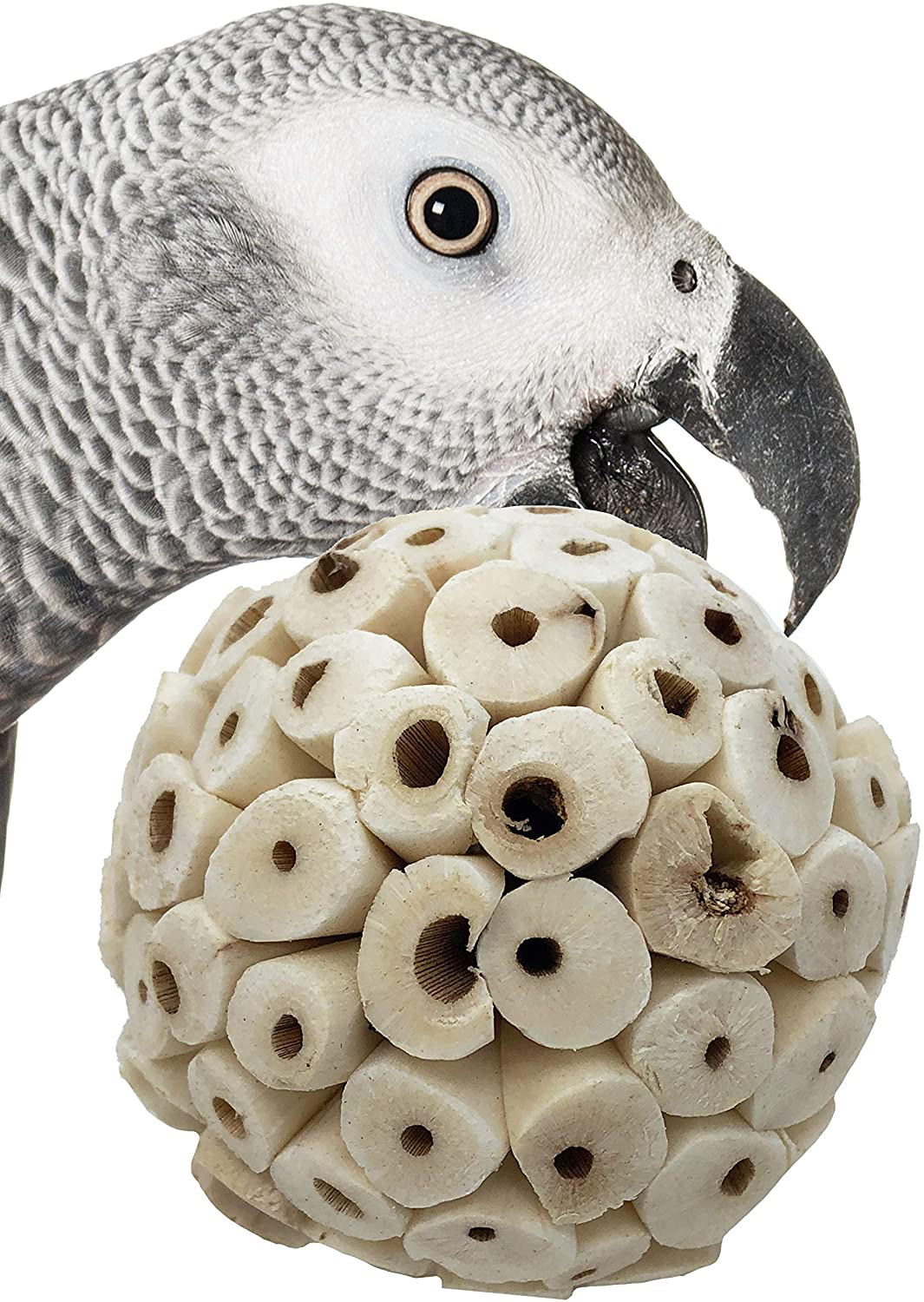 Bonka Bird Toys Natural Sola Ball Soft Chew Shred Foraging Parrot Amazon, Cockatiel, Conure, Quaker, Caique, Eclectus, Budgie, Parakeet, Rabbits, Guinea Pigs, Chinchilla, Bunny.