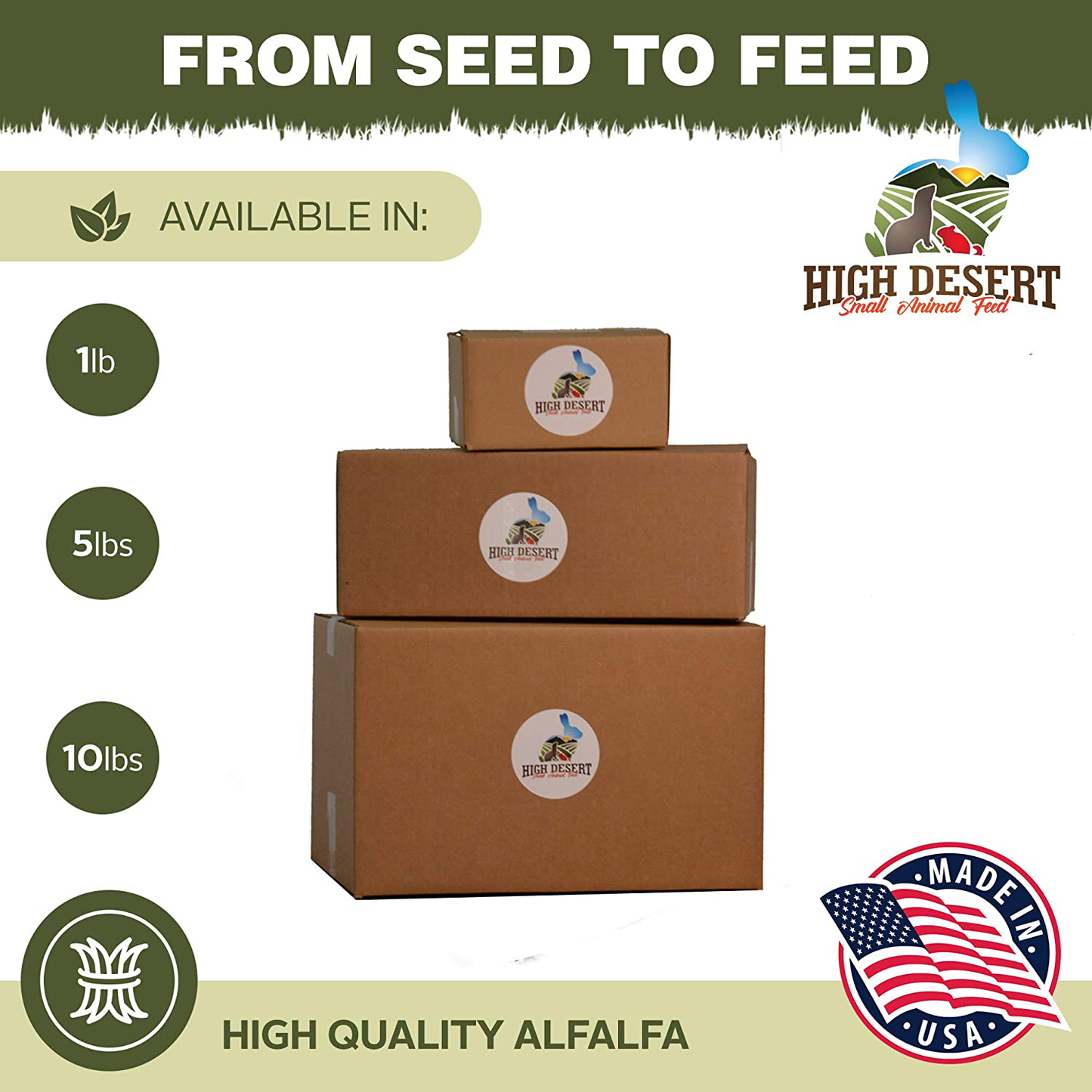 Alfalfa Hay, Dried Natural Alfalfa Hay for Rabbits, Guinea Pigs, Chinchillas, and Ferrets - Protein and Fiber Rich Food for Small Animals - Healthy Pet Food Animals & Pet Supplies > Pet Supplies > Small Animal Supplies > Small Animal Food High Desert Small Animal Feed   