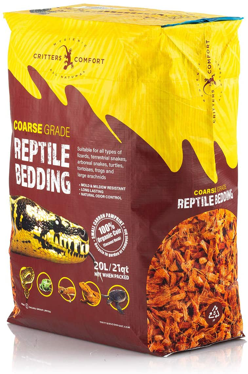 Critters Comfort Coconut Reptile Bedding Organic Substrate - Coarse, 21 Quarts Animals & Pet Supplies > Pet Supplies > Reptile & Amphibian Supplies > Reptile & Amphibian Substrates Critters Comfort   