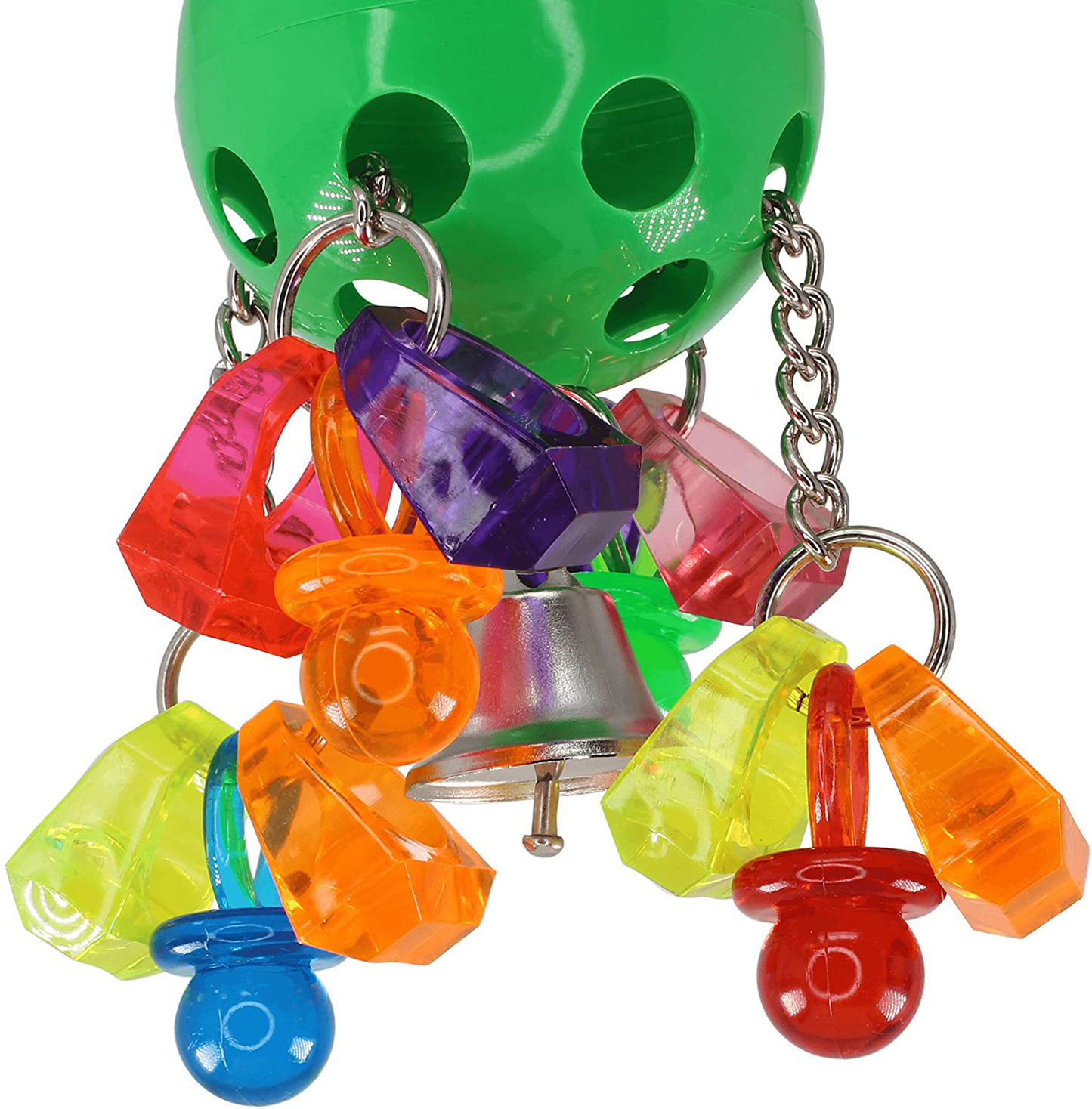 Bell Paci Pull Bonka Bird Toys Colorful Plastic Pullable Interactive Parrot African Grey Cockatoo, Cockatiel, Conure, Quaker, Caique, Eclectus, and Similar Birds. Animals & Pet Supplies > Pet Supplies > Bird Supplies > Bird Toys Bonka Bird Toys   