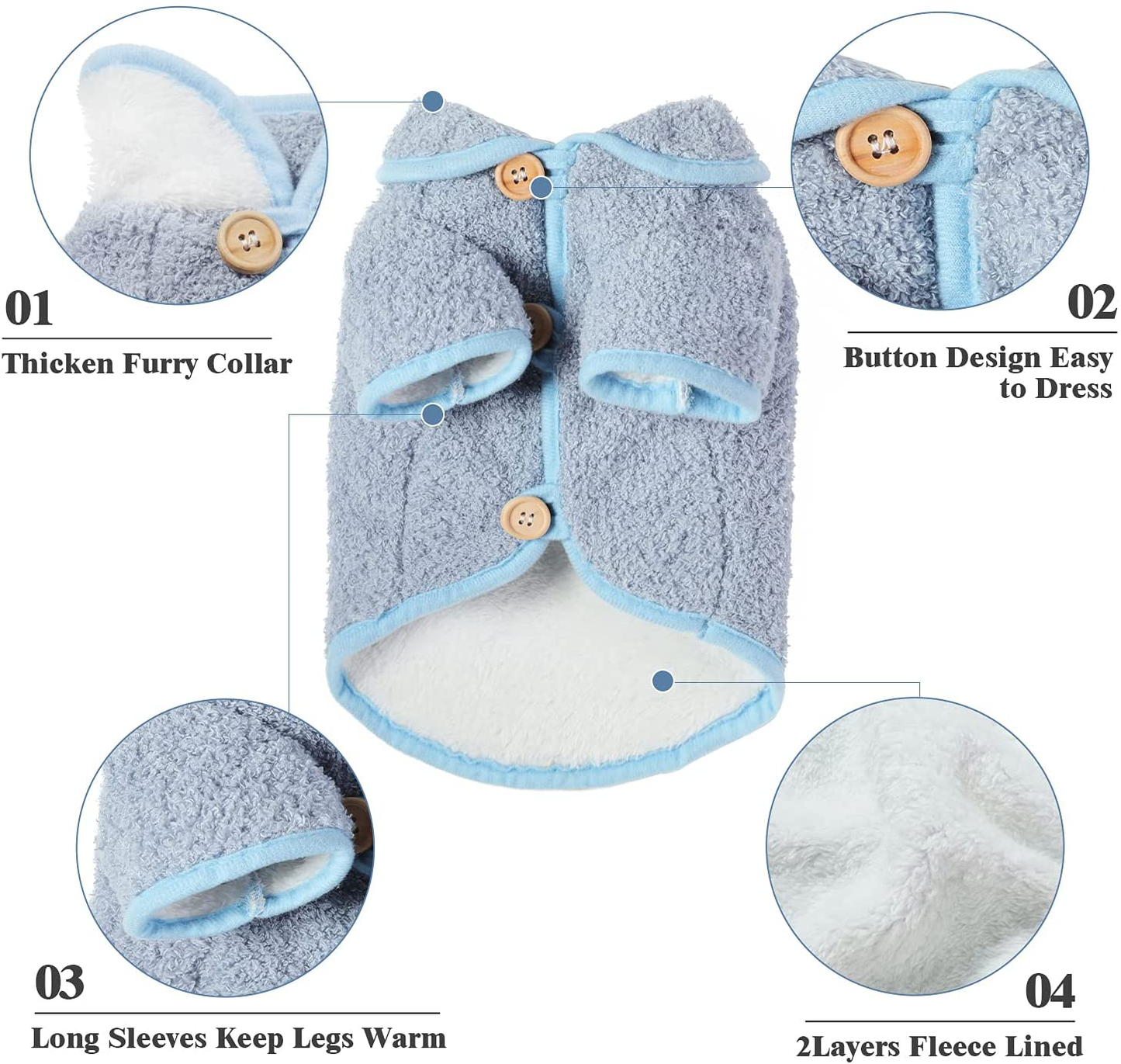 Loyanyy Fleece Lined Dog Vest for Winter Warm Soft Sweater for Small Medium Dog Cat Cute Puppy Kitten Clothes