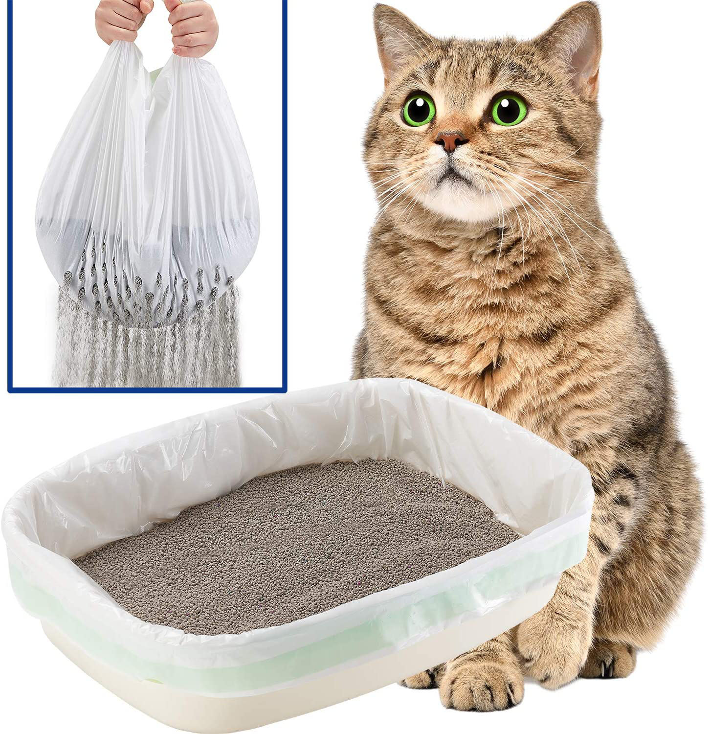 Gefryco Cats Sifting Litter Box Liners, Jumbo Disposable Waste Litter Bags Animals & Pet Supplies > Pet Supplies > Cat Supplies > Cat Litter Box Liners Gefryco 31x18 Inch (Pack of 7)  