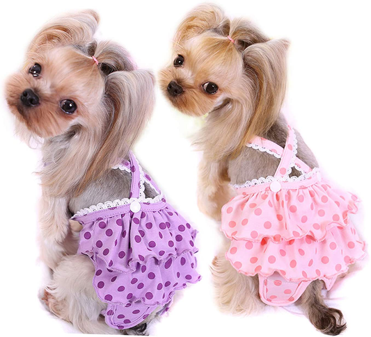 Alfie Pet - Frona Diaper Dog Sanitary Pantie with Suspender for Girl Dogs Animals & Pet Supplies > Pet Supplies > Dog Supplies > Dog Diaper Pads & Liners Alfie 2-piece Set Small (2 Count) 