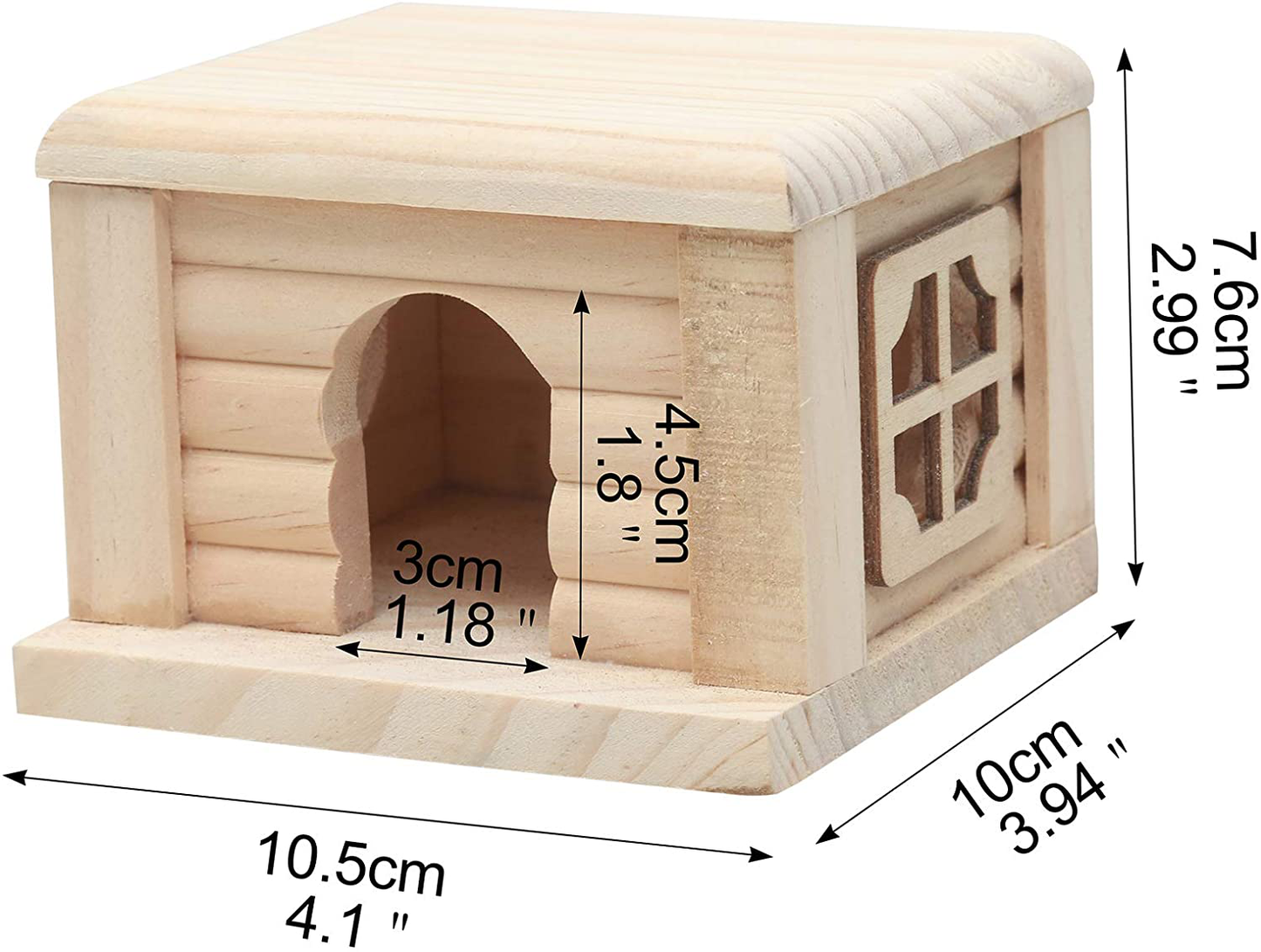 Billie Herrera Hamster Hideout Wooden Syrian Hamster House Hut Small Animal Habitat Decor Mini Hideaway Cage Animals & Pet Supplies > Pet Supplies > Small Animal Supplies > Small Animal Habitats & Cages Billie Herrera   