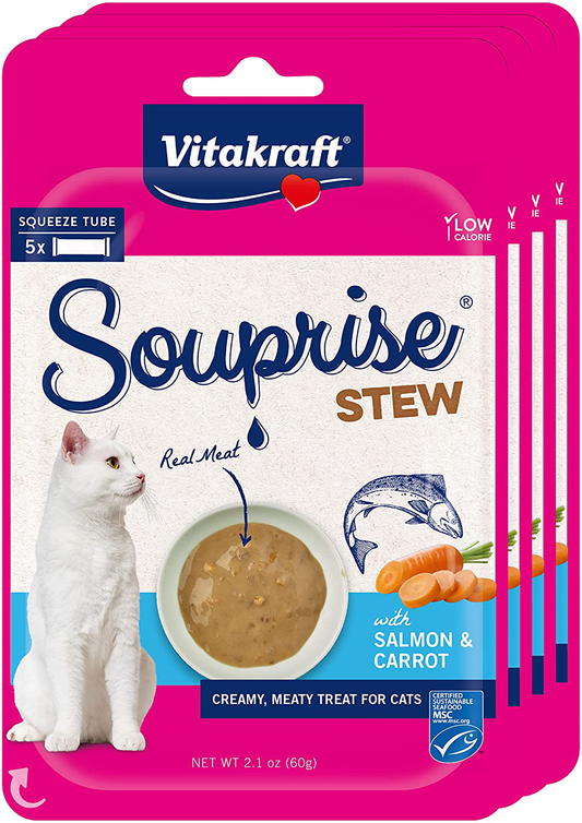 Vitakraft Souprise Stew Treat for Cats, Food Topper or between Meal Snack Animals & Pet Supplies > Pet Supplies > Cat Supplies > Cat Treats Vitakraft Salmon and Carrot, 20 Servings  