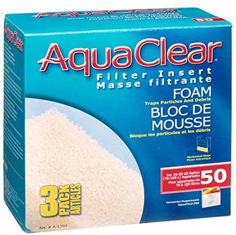 Aquaclear 50 Foam Filter Inserts, Aquarium Filter Replacement Media, 3-Pack, A1394 Animals & Pet Supplies > Pet Supplies > Fish Supplies > Aquarium Filters Aqua Clear   