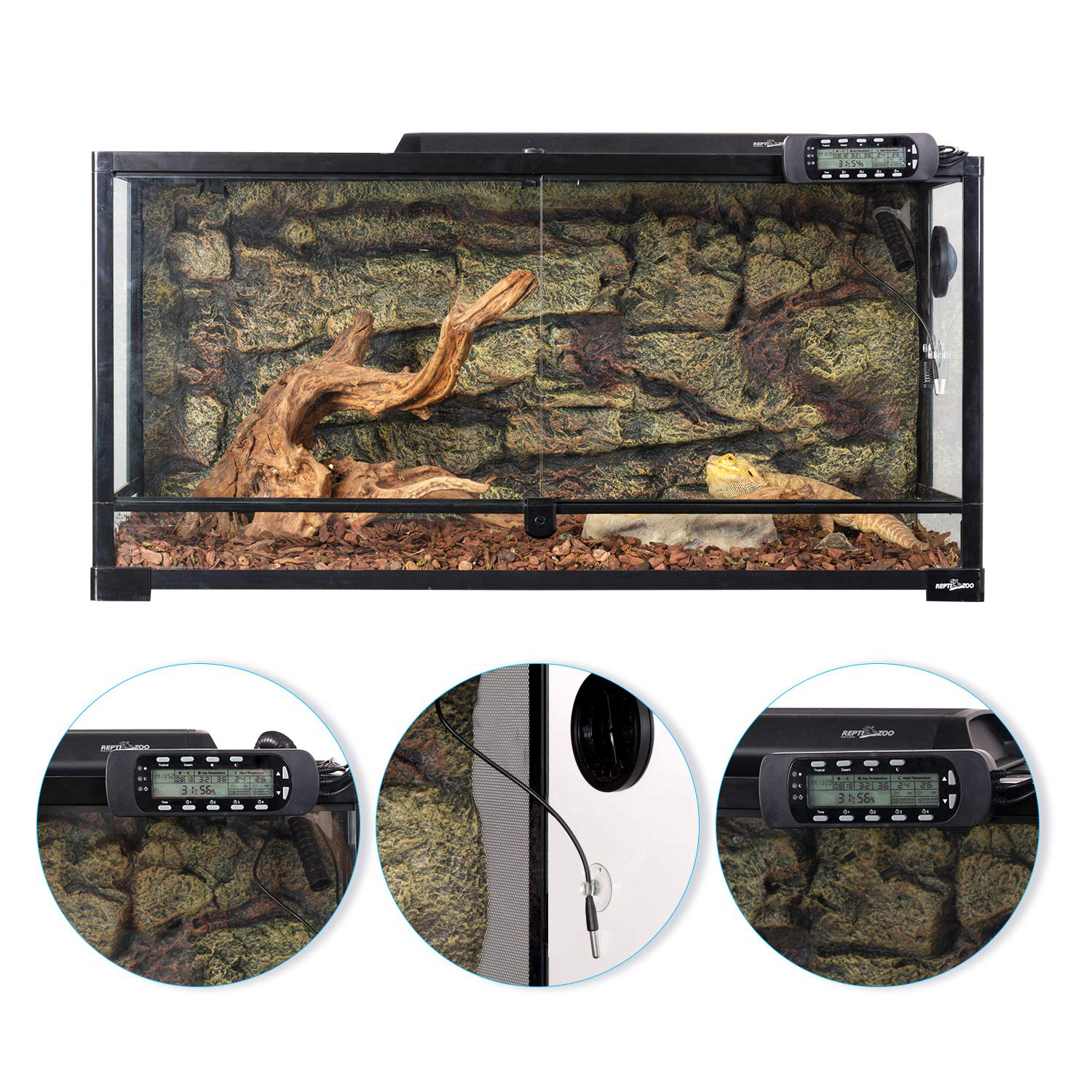 REPTI ZOO Reptile Thermostat Digital Outlet Temperature Timer Troptical or Desert Mode with Day Night Control for Aquarium Reptiles Terrarium Humidistat Mushroom Fermentation,Easy Setup (THC16) Animals & Pet Supplies > Pet Supplies > Small Animal Supplies > Small Animal Habitat Accessories REPTI ZOO   