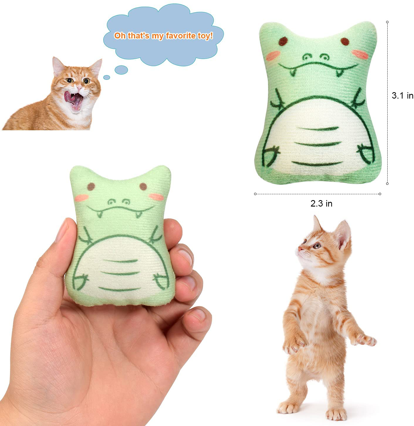 Potaroma Soft Plush Cat Chew Toys Catnip Toys, Cute Cartoon Animal Toys, Bite Resistant Cat Nip Toys for Indoor Cats, Catnip Filled Cat Kicker Toy for Kitty Kitten, Great for Cat Teething Animals & Pet Supplies > Pet Supplies > Cat Supplies > Cat Toys Potaroma   
