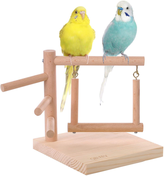 QBLEEV Bird Tabletop Play Stand，Parrots Portable Training Perches，Bird Cage Swing Toys Exercise Gym for Parakeets Cocktails Conures Budgies Lovebirds Animals & Pet Supplies > Pet Supplies > Bird Supplies > Bird Gyms & Playstands QBLEEV   