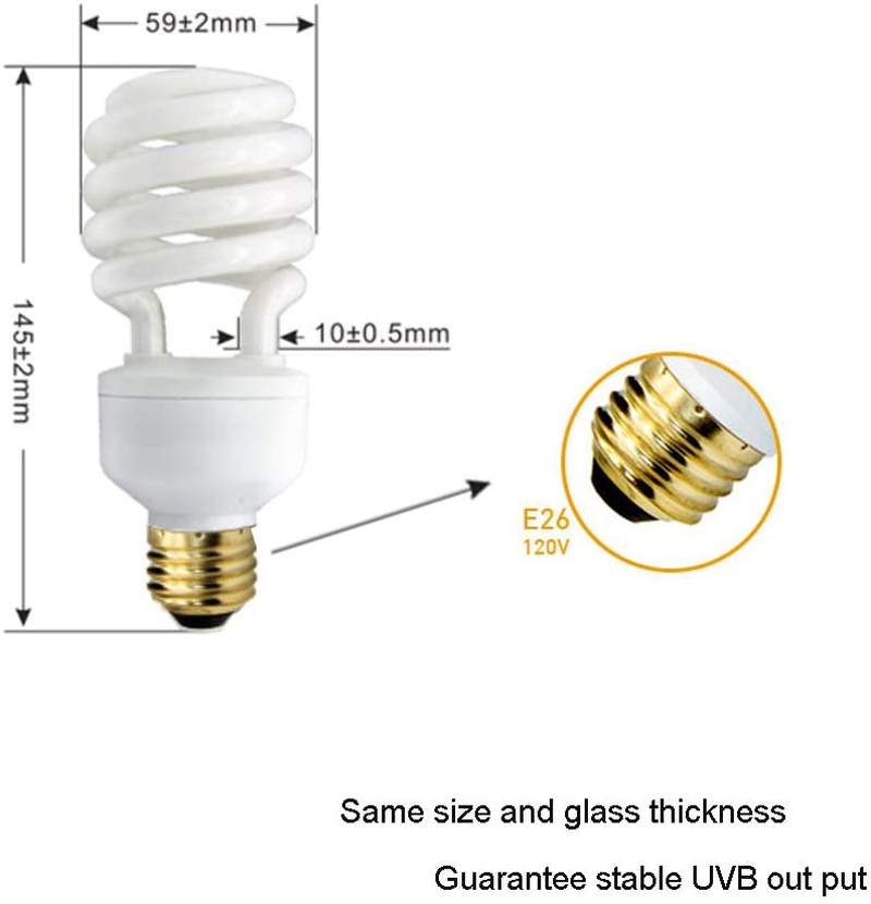 LUCKY HERP Desert UVA UVB Reptile Light Bulb 10.0 26W Compact Fluorescent Lamp Animals & Pet Supplies > Pet Supplies > Reptile & Amphibian Supplies > Reptile & Amphibian Habitat Heating & Lighting LUCKY HERP   