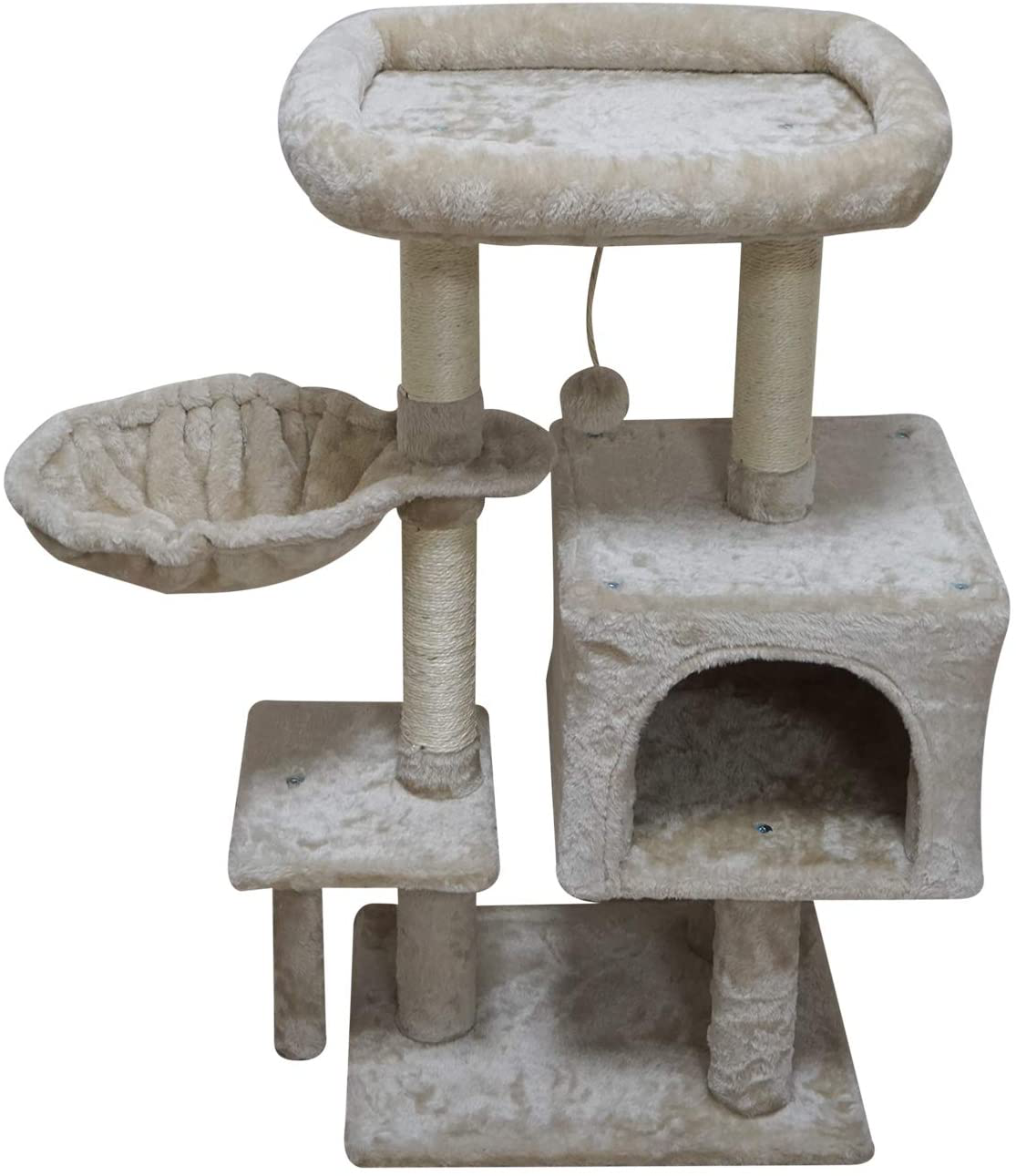 FISH&NAP Cat Tree Cat Tower Cat Condo Sisal Scratching Posts with Jump Platform Cat Furniture Activity Center Play House Grey Animals & Pet Supplies > Pet Supplies > Cat Supplies > Cat Furniture FISH&NAP   