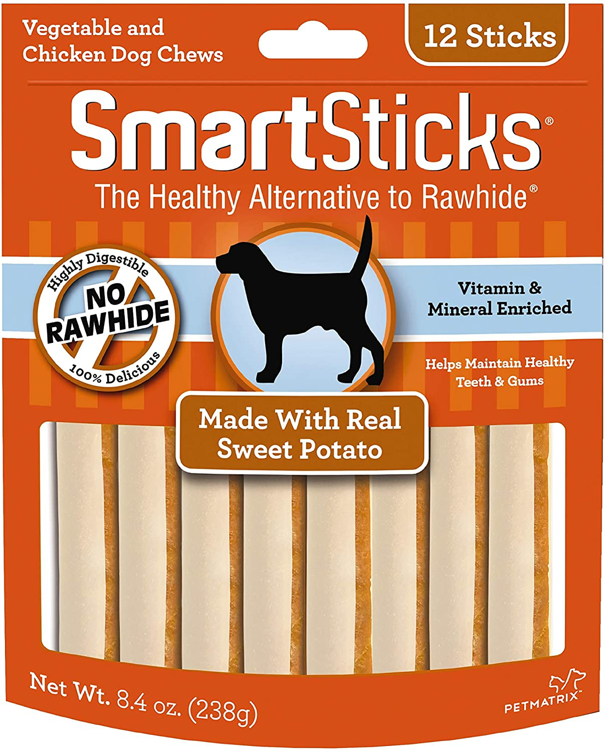 Smartbones Smartsticks, Treat Your Dog to a Rawhide-Free Chew Made with Real Meat and Vegetables Animals & Pet Supplies > Pet Supplies > Dog Supplies > Dog Treats TETE7 Sweet Potato 12 Count 