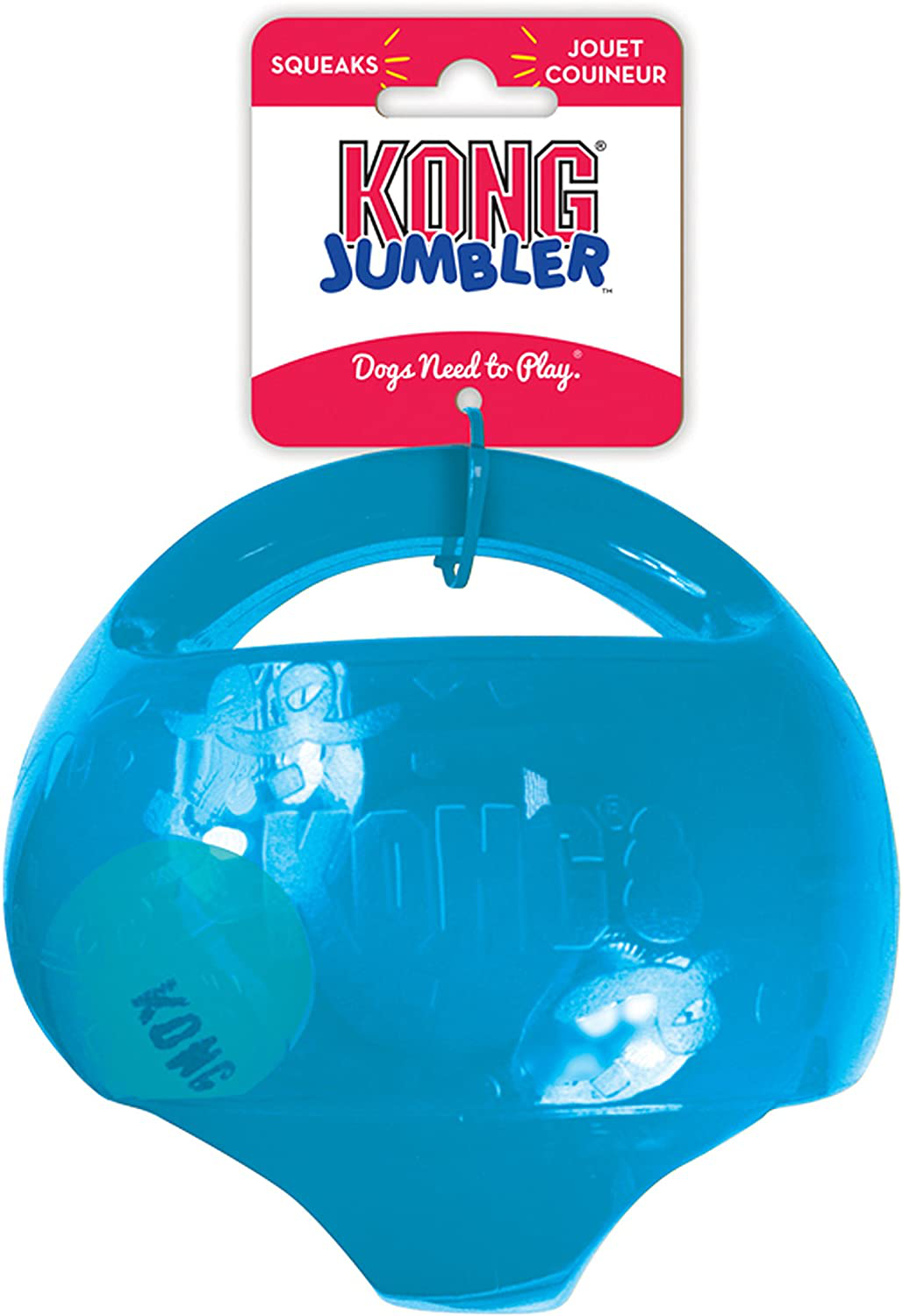 KONG - Jumbler Ball - Interactive Fetch Dog Toy with Tennis Ball (Assorted Colors) Animals & Pet Supplies > Pet Supplies > Dog Supplies > Dog Toys KONG   