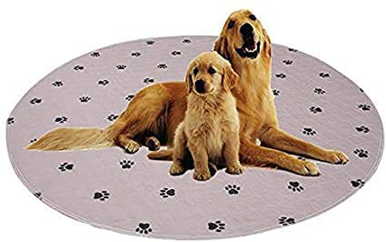 Sincopet Reusable Pee Pad + Free Puppy Grooming Gloves/Quilted, Fast Absorbing Machine Washable Dog Whelping Pad/Waterproof Puppy Training Pad/Housebreaking Absorption Pads Animals & Pet Supplies > Pet Supplies > Dog Supplies > Dog Diaper Pads & Liners SincoPet Brown 36 Round Inch (Pack of 2) 