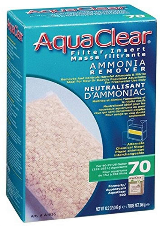 Aquaclear 70 Ammonia Remover Inserts, Aquarium Filter Replacement Media, A616, White, 70-Gallon