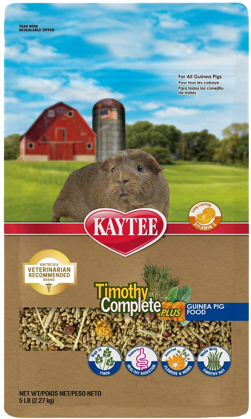 Kaytee Timothy Complete plus Flowers & Herbs Guinea Pig Food 5 Lb