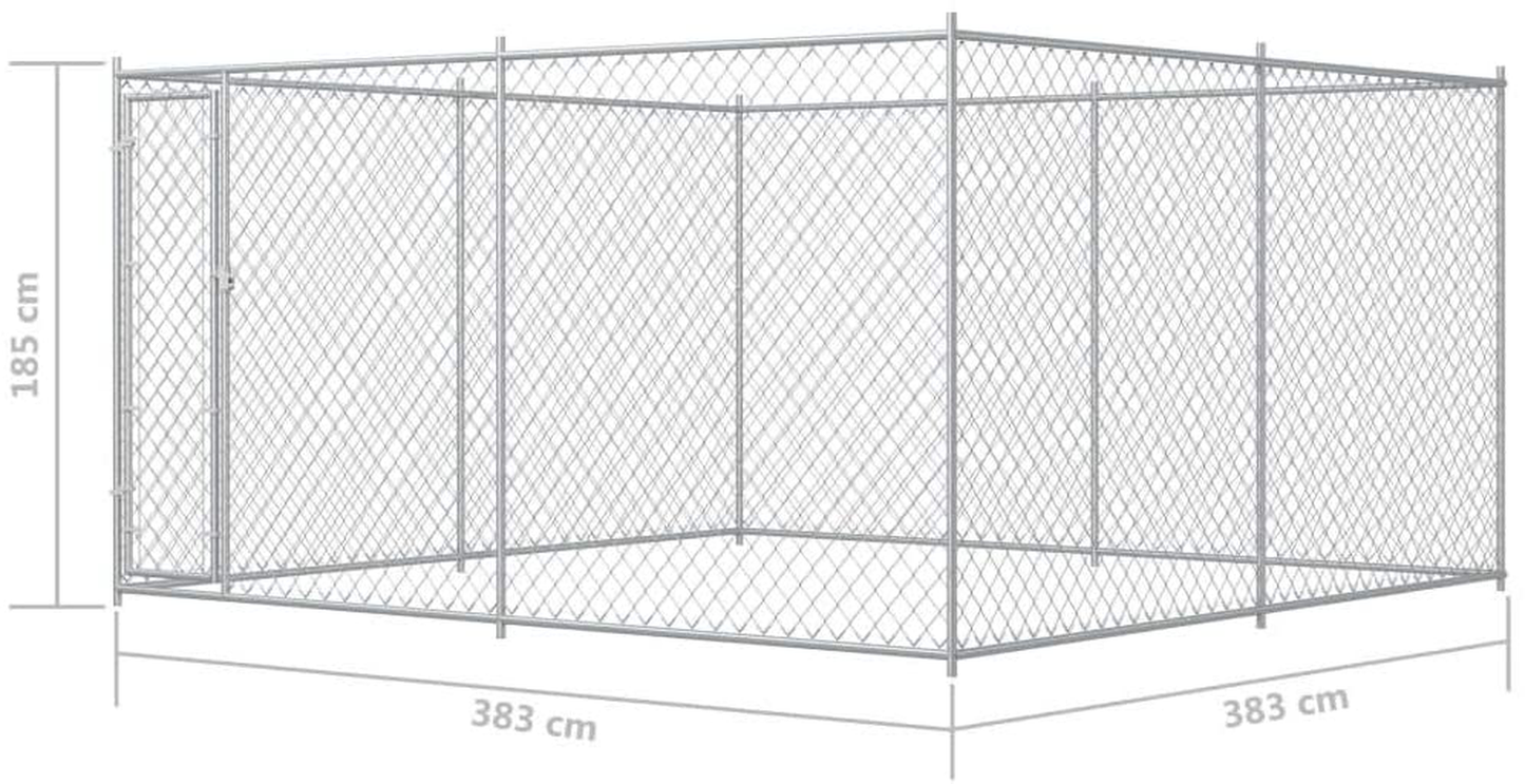Vidaxl Outdoor Dog Kennel Garden Pet Exercise Playpen Playing Training Exercising Run Cage Play Paradise House Fence 13.1'X13.1'X6.6' Animals & Pet Supplies > Pet Supplies > Dog Supplies > Dog Kennels & Runs vidaXL   