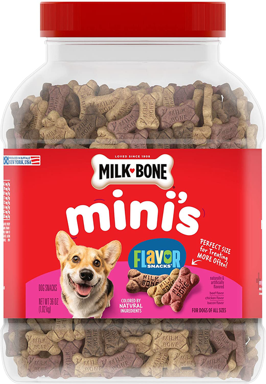 Milk-Bone Flavor Snacks Dog Treats Animals & Pet Supplies > Pet Supplies > Dog Supplies > Dog Treats Milk-Bone Mini 36 Ounce (Pack of 1) 