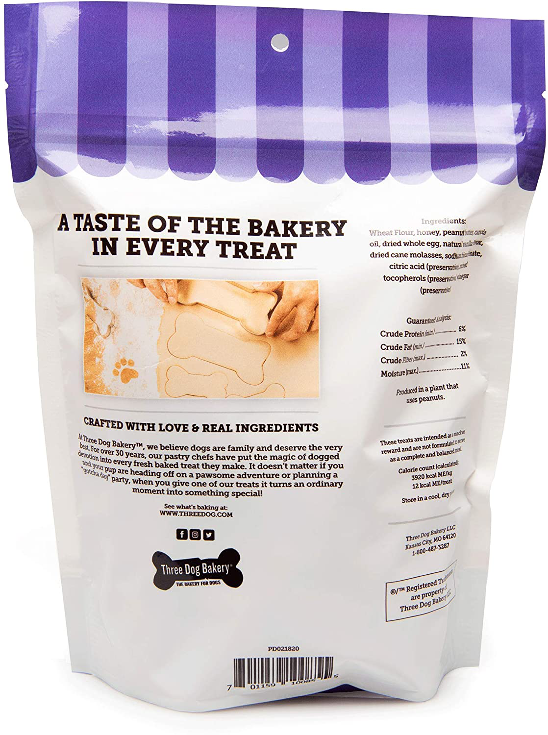 Three Dog Bakery Classic Wafers Baked Dog Treats Animals & Pet Supplies > Pet Supplies > Small Animal Supplies > Small Animal Treats Three Dog Bakery   