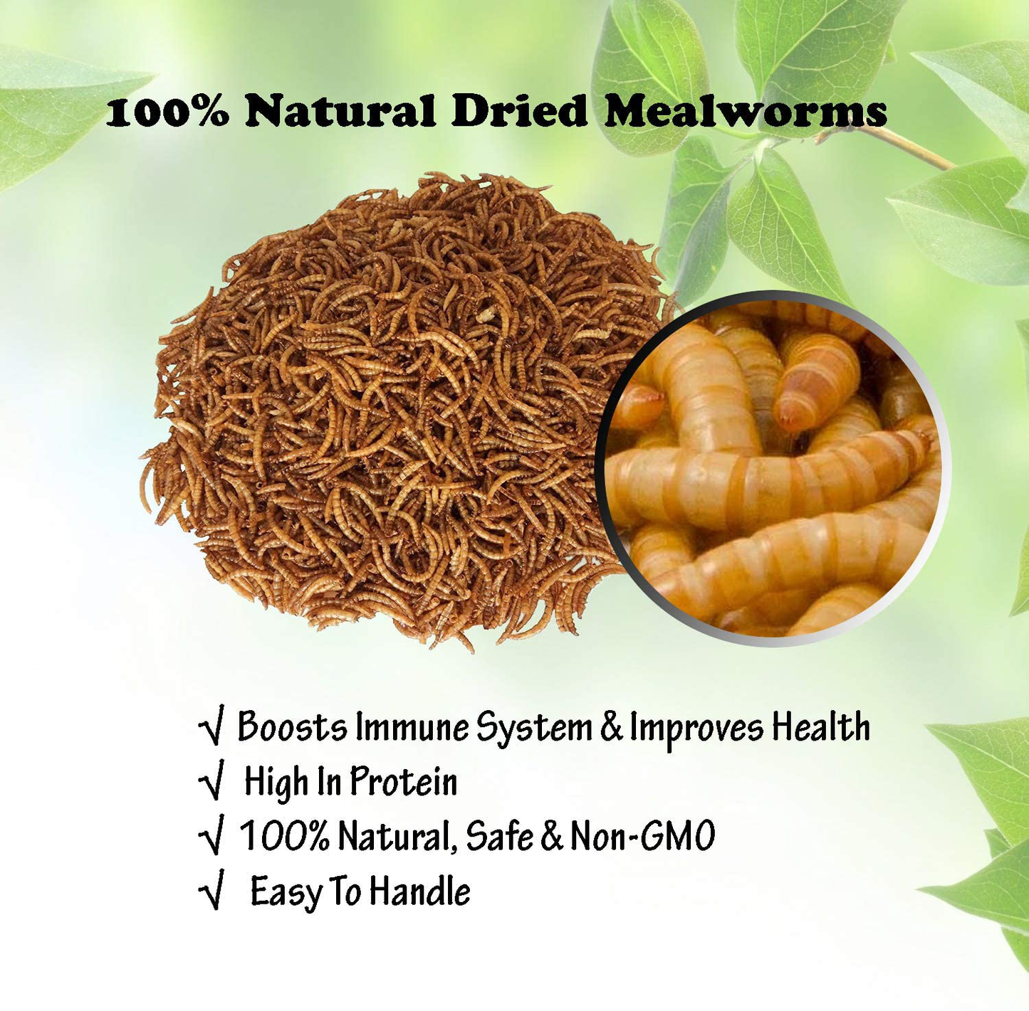 Dried Mealworms -2 LBS- 100% Natural Non GMO Mealworms -Food for Chicken- High Protein Mealworms for Bird, Duck Food, Bearded Dragon Diet, Gecko Food, Turtle Food, Lizard Food - Bulk Mealworms 2 LBS Animals & Pet Supplies > Pet Supplies > Bird Supplies > Bird Treats Amzey   