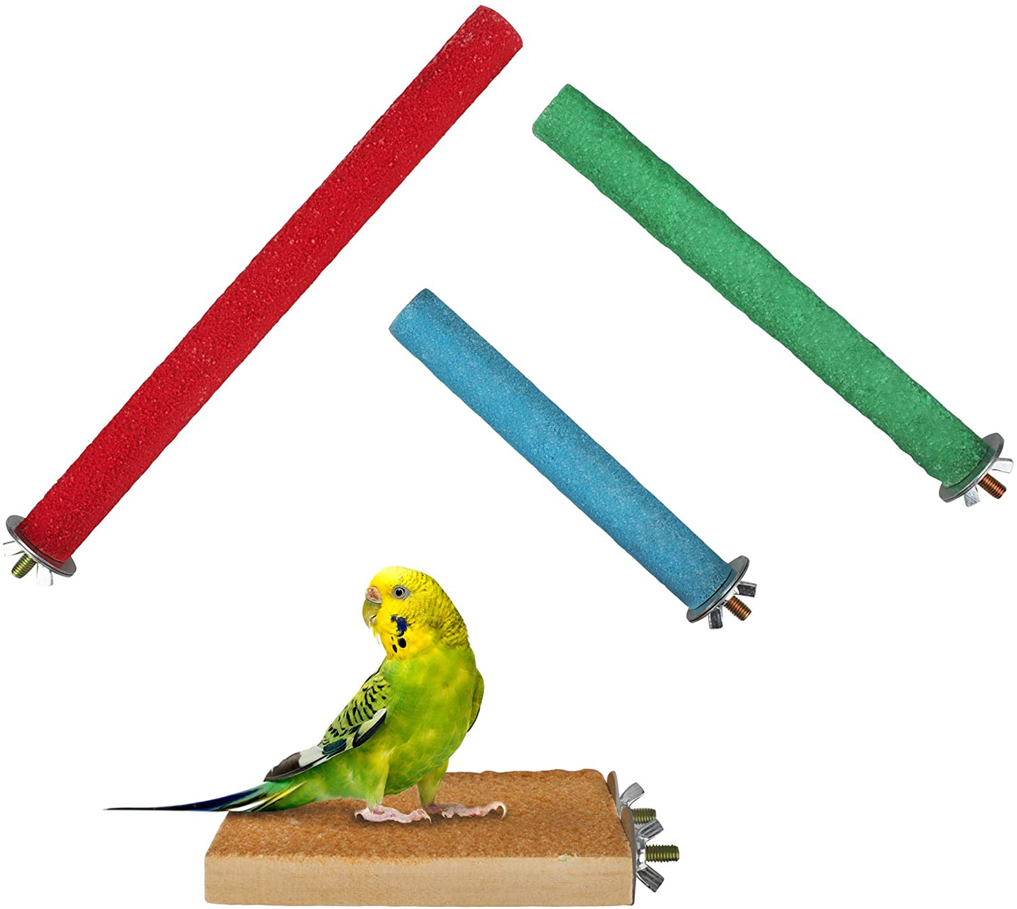 GAGILAND Parrot Bird Perch Stand Natural Wood Platform Paw Grinding Stick for Parakeet Cockatiels Lovebirds Bird Cage Accessories Animals & Pet Supplies > Pet Supplies > Bird Supplies > Bird Cages & Stands GAGILAND   