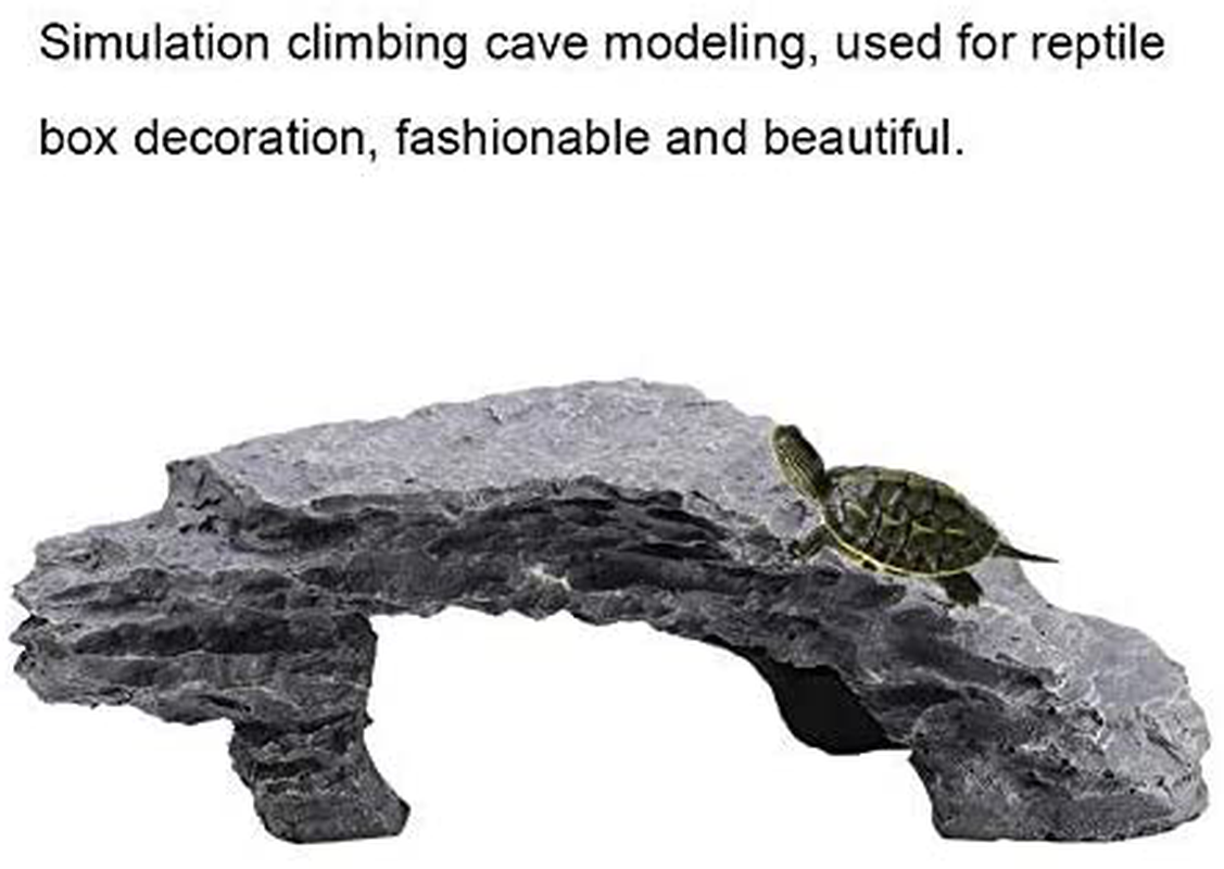 HEEPDD Simulation Rocks Reptile Hideout Basking Ramp Platform Aquarium Reptile Habitat Decor Hideaway for Aquarium Tank Animals & Pet Supplies > Pet Supplies > Reptile & Amphibian Supplies > Reptile & Amphibian Habitat Accessories HEEPDD   