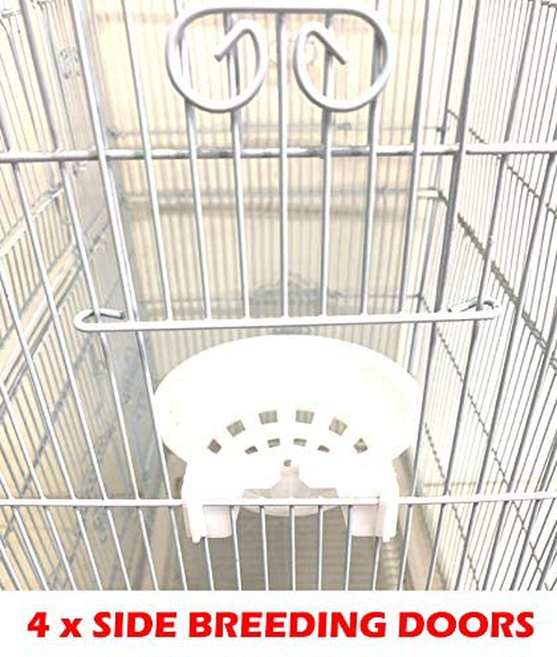 Mcage 63'' Rolling Standing Bird Cage for Cockatiel Sun Conure Parakeet Finch Budgie Lovebird Canary Pet Bird Cage with Stand Animals & Pet Supplies > Pet Supplies > Bird Supplies > Bird Cages & Stands Mcage   