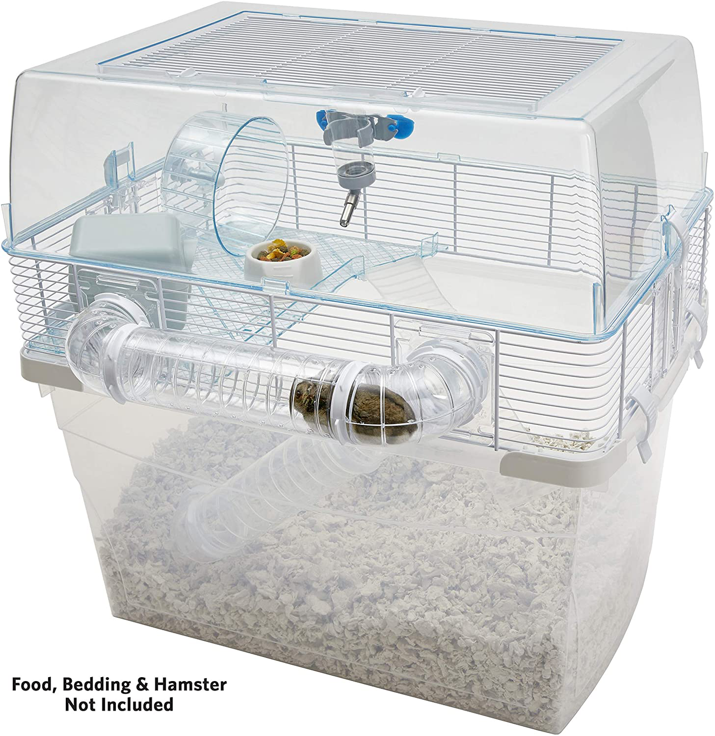 Duna Space Gerbil & Hamster Cage, Extra-Deep 11.5-Inch Base Promotes Instinctual Burrowing While Containing Litter & Debris, Includes ALL Accessories and Play Tunnels, 22.6L X 18.7W X 21.5 Inches Animals & Pet Supplies > Pet Supplies > Small Animal Supplies > Small Animal Habitat Accessories Ferplast   