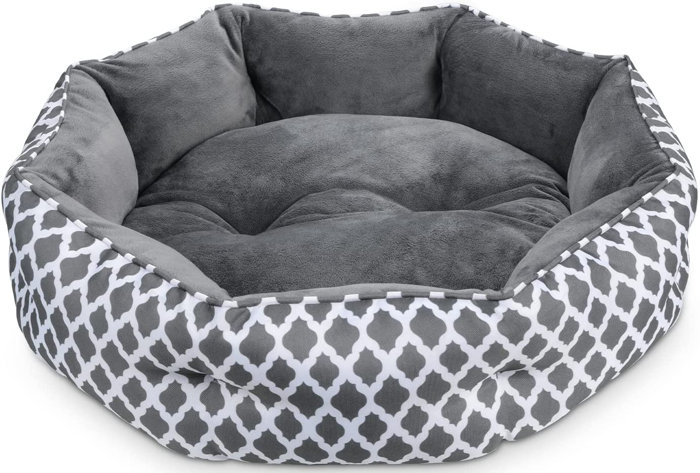 JOYO Cat Bed for Indoor Cat, 20 Inch Cat Bed Machine Washable with Waterproof Non-Slip Bottom, Double-Sided Kitten Plush Cushion Bed for Small Dogs, Soft Flannel round Warming Sofa Bed for Kitty Puppy Animals & Pet Supplies > Pet Supplies > Cat Supplies > Cat Beds JOYO Grey Small 