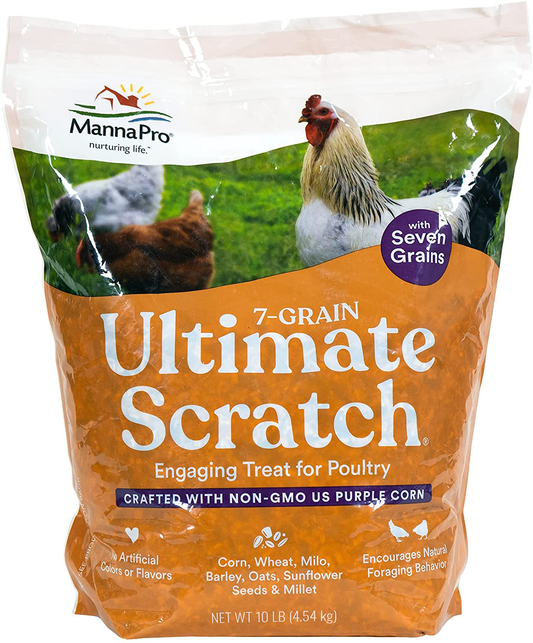 Manna Pro 7-Grain Ultimate Chicken Scratch | Scratch Grain Treat for Chickens and Other Birds | Non-Gmo Natural Ingredients | 10 Pounds Animals & Pet Supplies > Pet Supplies > Bird Supplies > Bird Treats Manna Pro- Pets   